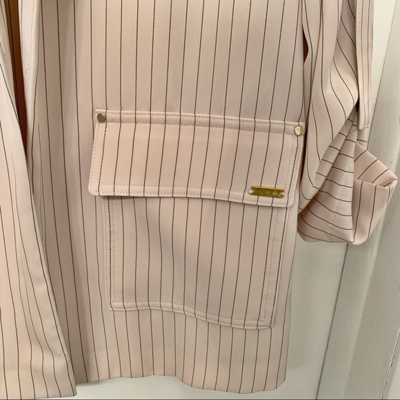 Calvin Klein soft striped beige blazer jacket 0 - Picture 5 of 7